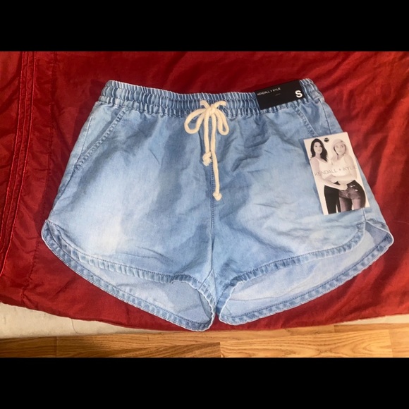 Kendall & Kylie Pants - Kendall + Kylie Light Blue Drawstring Shorts